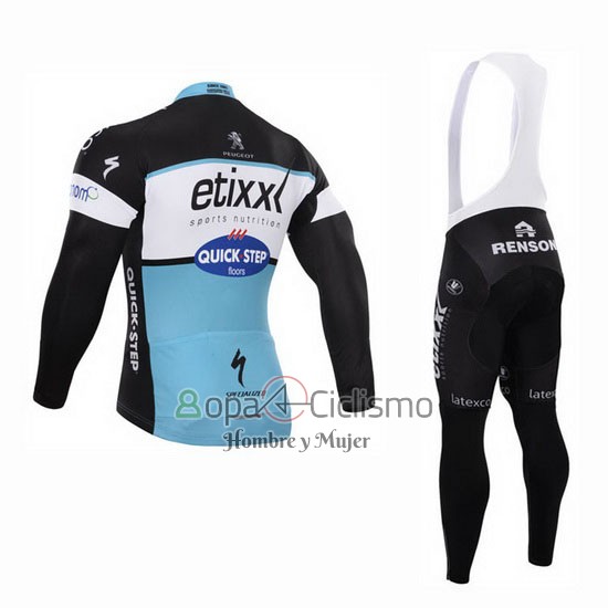 Etixx Quick Step Ropa Ciclismo Culotte Largo 2015 Mangas Largas Negro y Blanco